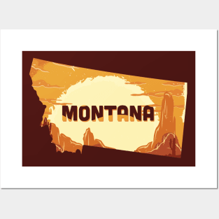 Montana state design / Montana lover / Montana cowboys gift idea / Montana home state Posters and Art